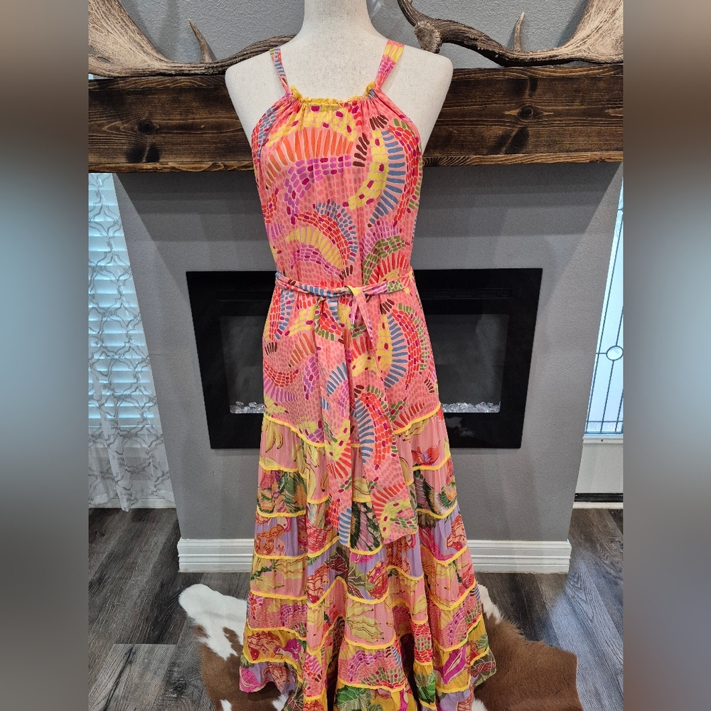 FARM Rio Maxi Dress Size Medium New With Tag Vibrant Multicolor Maxi Dress - Picture 5 of 10